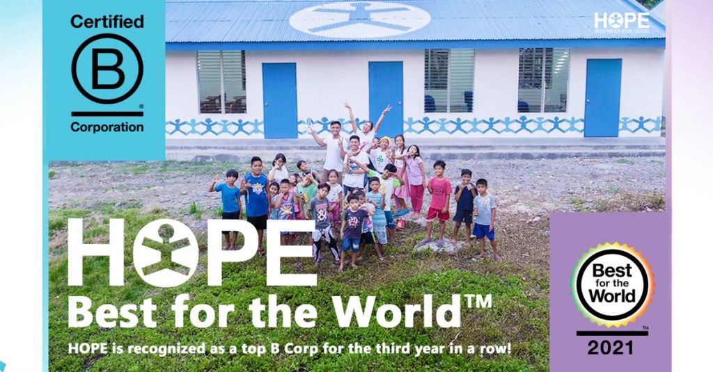Filipino social enterprise recognized as a ‘Best For The World™’ B Corp for performance excellence beyond just&nbsp;profit